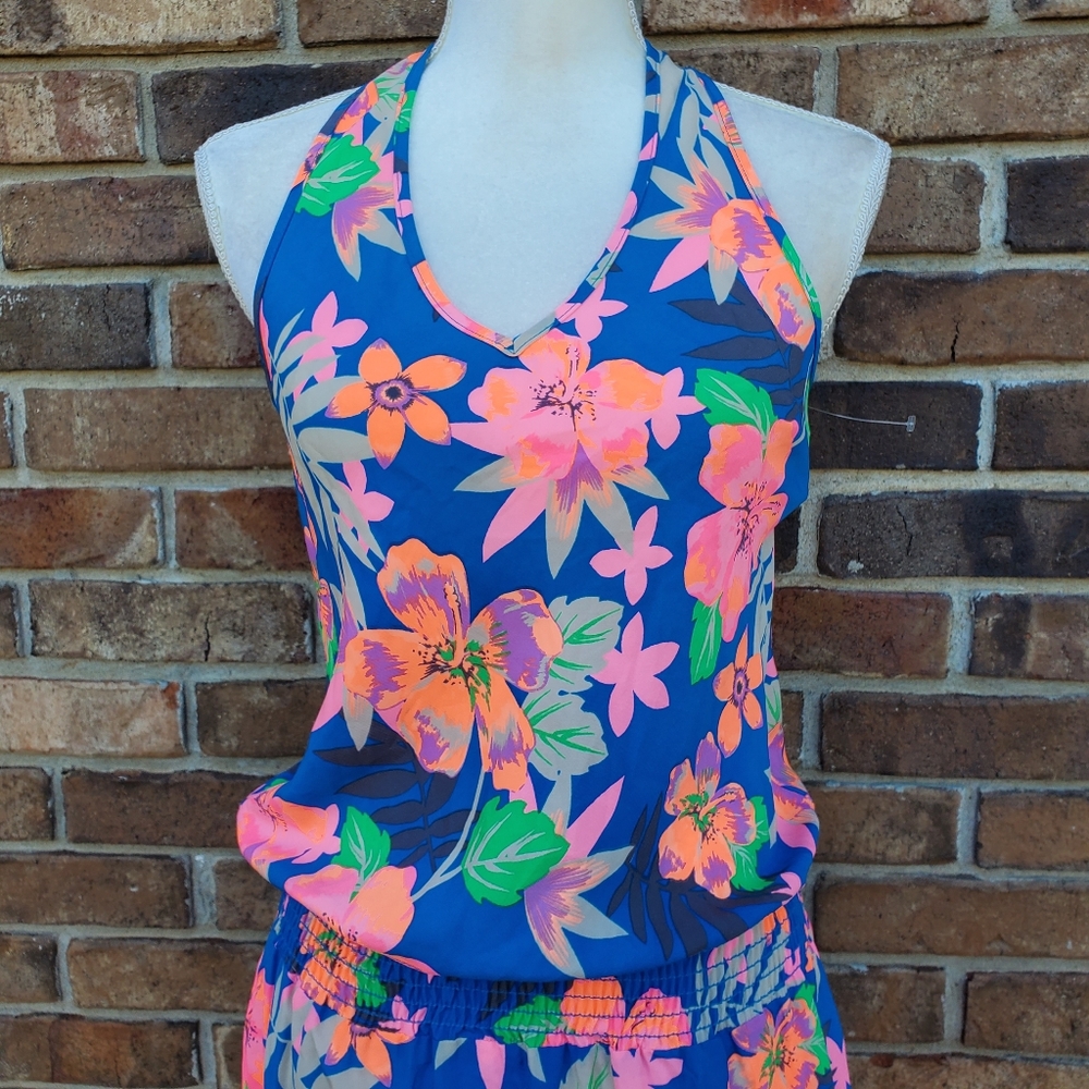 Floral Sleeveless Racerback Maxi Dress